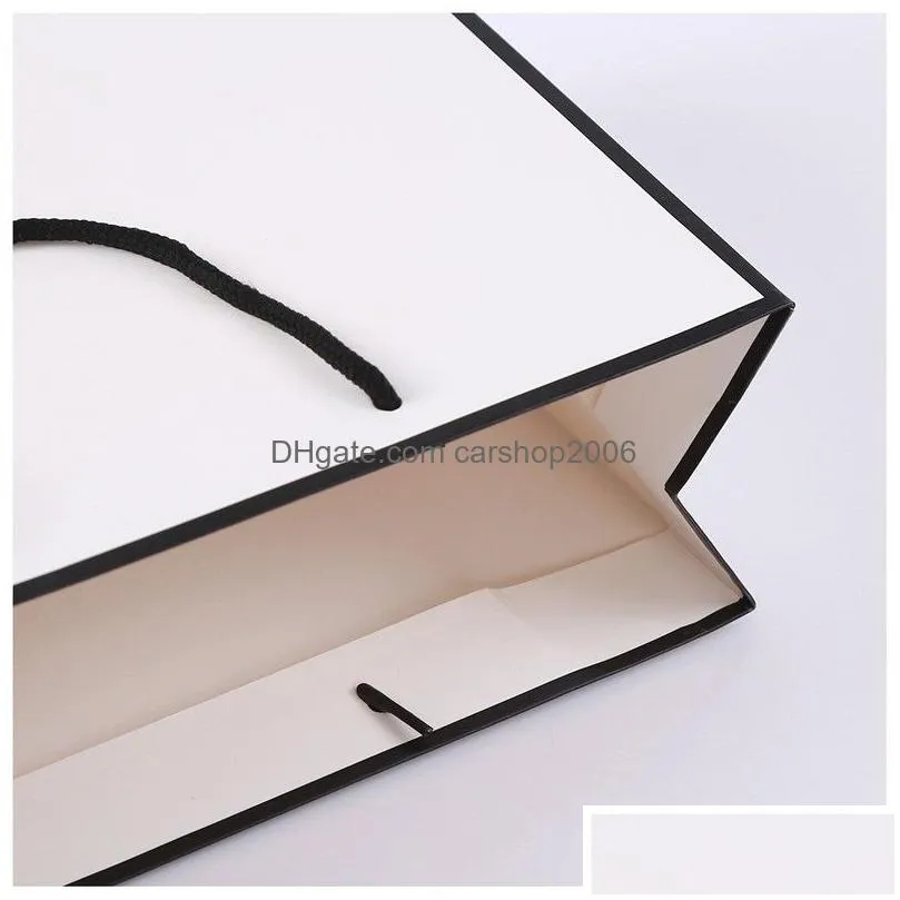 white card kraft paper bag thicken clothing gift shopping packaging pouch garment gift paper bag with handles1472963