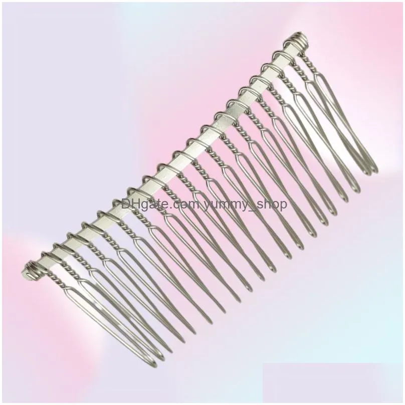 50pcs 10 20 30 teeth wedding bridal diy wire metal hair comb clips diy hair findings accessories9138744