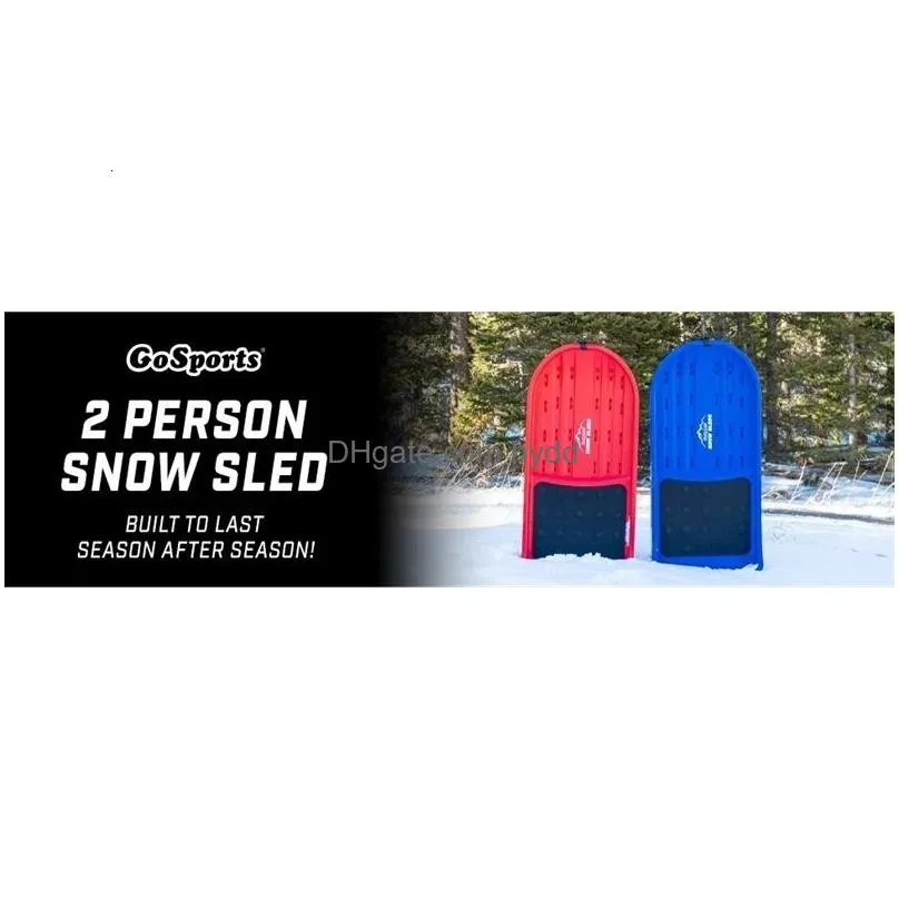 sledding sledding 2 person premium snow sled with double walled construction pull strap and padded seatchoose between red and blue