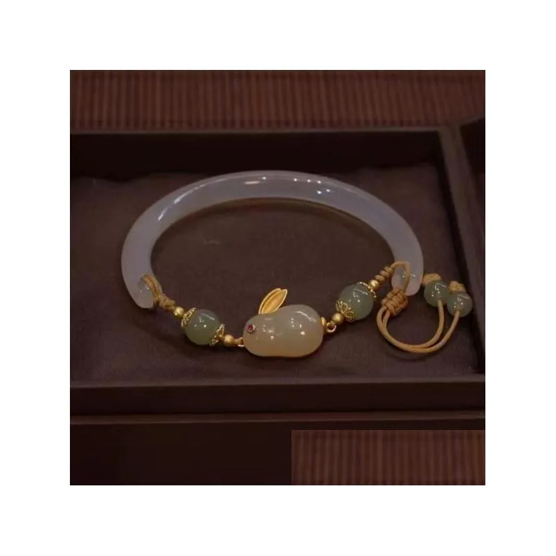 Other Fashion Accessories Chang An Lock Natural Red Agate Bracelet Jade Chalcedony Safety Pendant Rabbit Spring Festival Drop Deliver Ot7Et