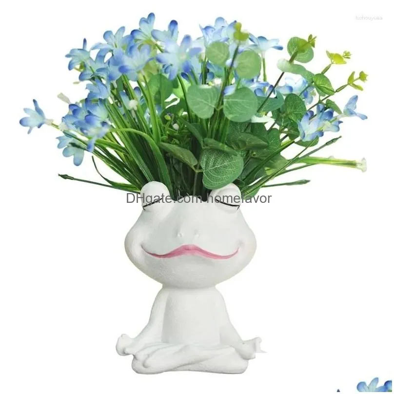vases resin frog shaped planter funny cactus succulent flower vase pot figurine ornament
