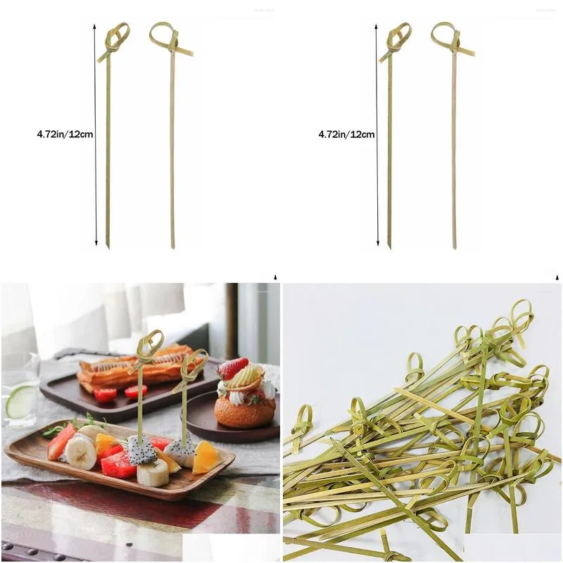 Forks Fruit Picks Disposable Dessert Sushi Toothpicks Decorative Twisted Ends Bamboo Baverage