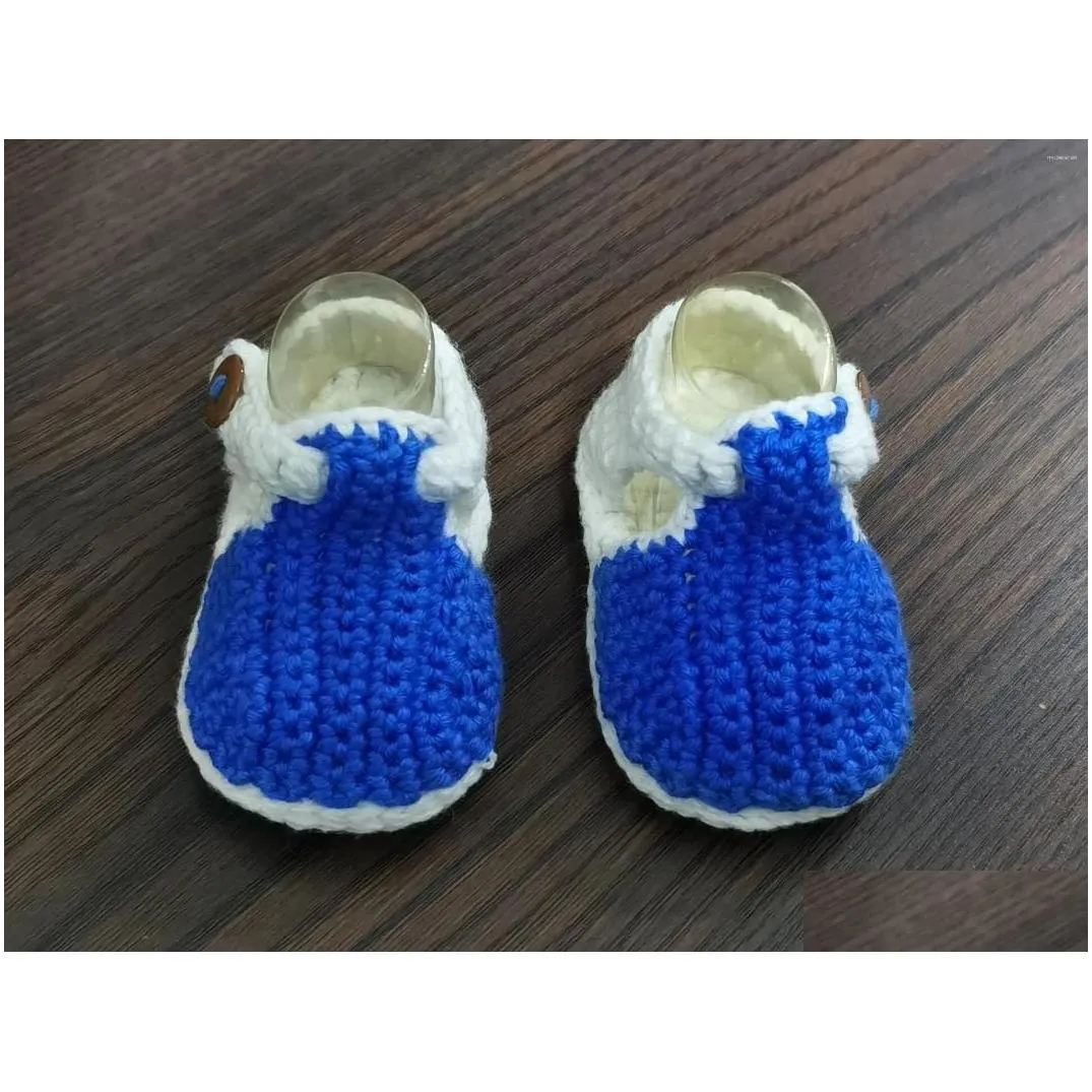 First Walkers Handmade Crochet Baby Sandals Summer Shoes Girl Size:9cm