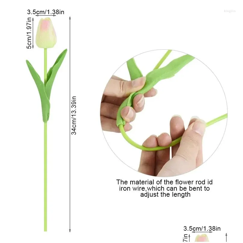 Decorative Flowers 5/10Pcs Artificial Tulip Bouquet For Wedding Flower Decoration PE Real Touch Fake Home Garden Room Decor