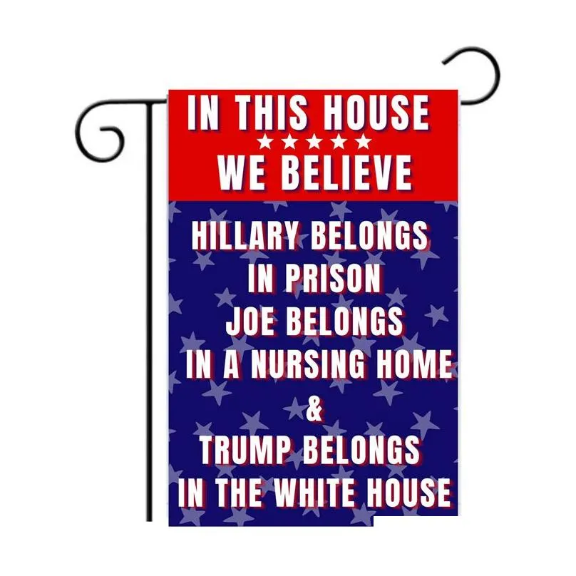 30*40cm Trump Garden Flag 2024 USA Campaign Banner Flax Double Printing Trump Flags