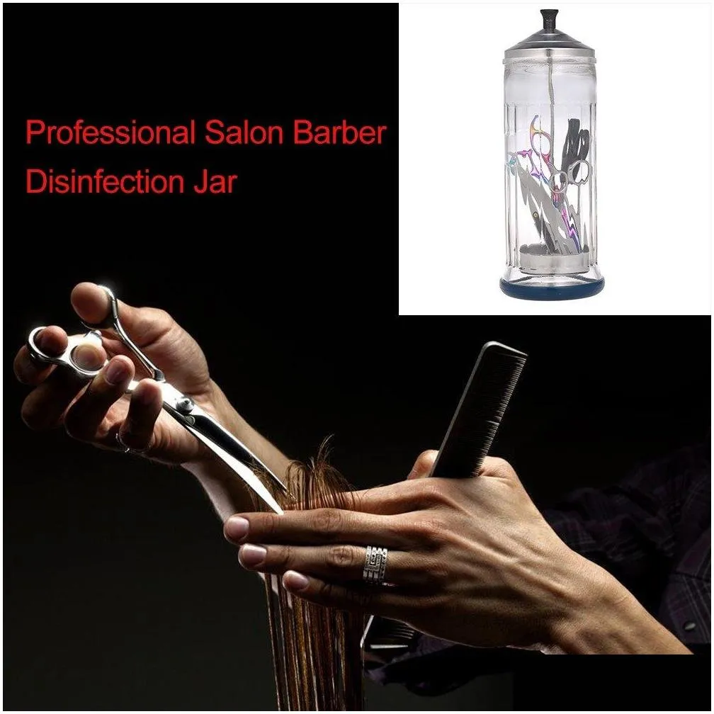 Professional Salon Barber Disinfection Jar Sterilization Container Sanitizer Glass Manicure Disinfection Cup