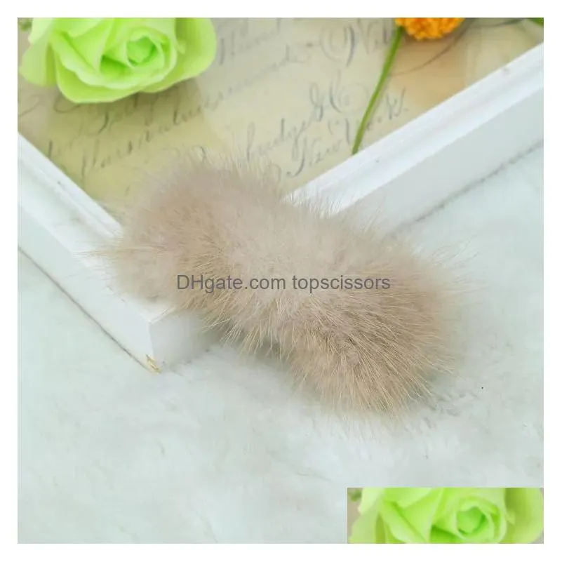 Hair Accessories Korean Style Headdress Bow Tie Hairpin Plush Fur Duckbill Clip Side Cute Bangs9329115