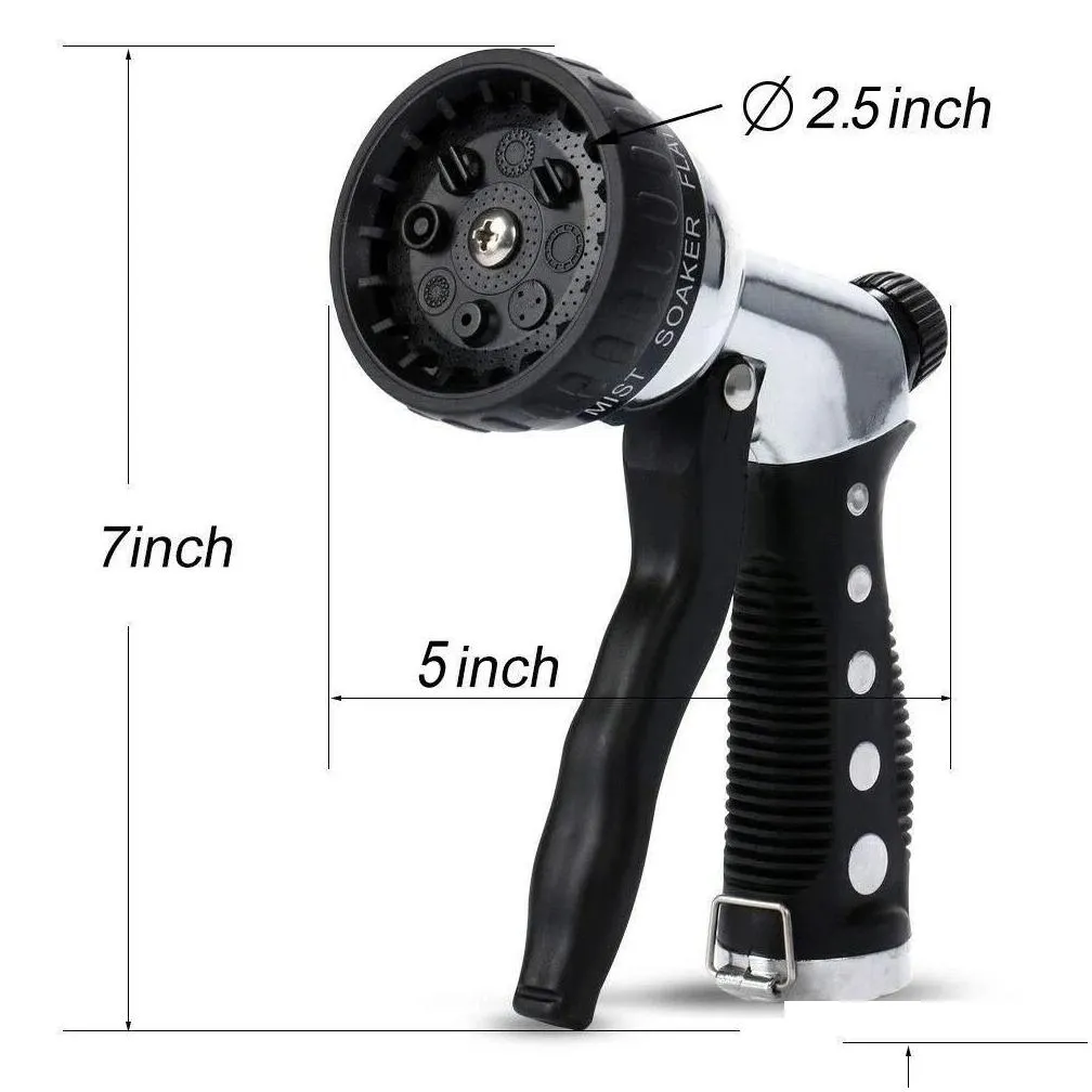 Washer Multifunctional Car Washing Water Gun Metal 8function Adjustable Gaanized Alloy Metal Water Gun