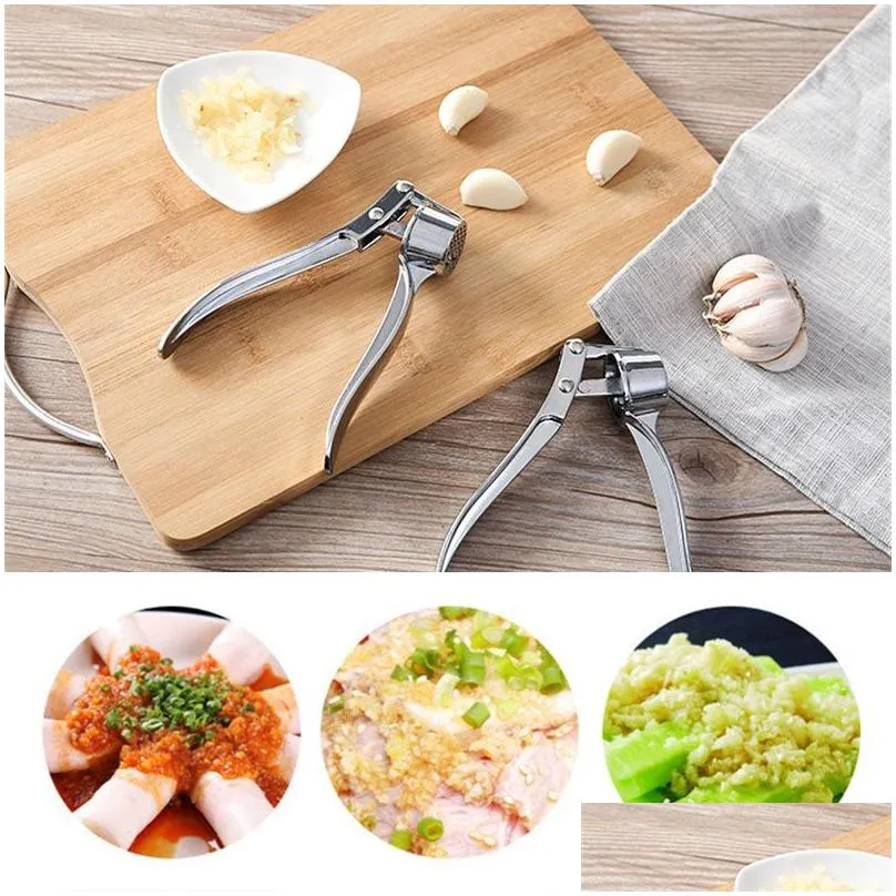 fruit vegetable tools stainless steel garlic press manual garlics mincer chopping tool portable garlic-s chooper hand grinder grater cutter kitchen gadgets