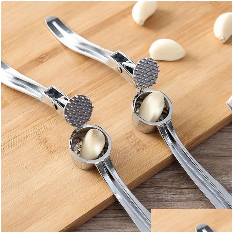 fruit vegetable tools stainless steel garlic press manual garlics mincer chopping tool portable garlic-s chooper hand grinder grater cutter kitchen gadgets