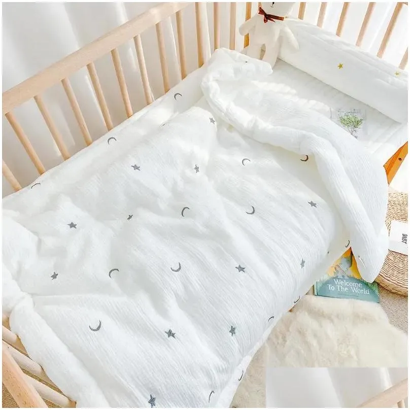 Blankets Baby Blanket & Swaddling Born Thermal Soft Fleece Solid Bedding Set Cotton Quilt