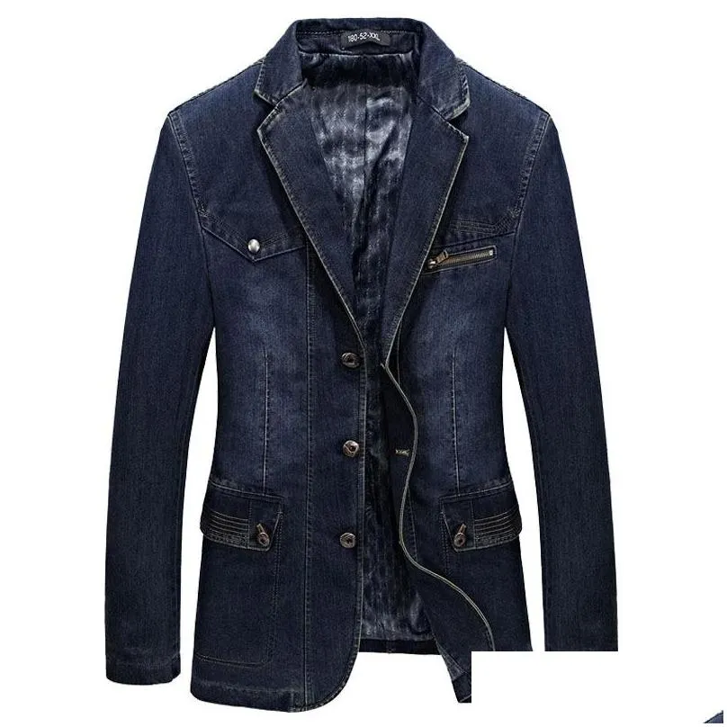 brand mens denim blazer male jacket coat autumn spring slim fat cotton casual suit jackets coat men blazer masculino 3xl 200922