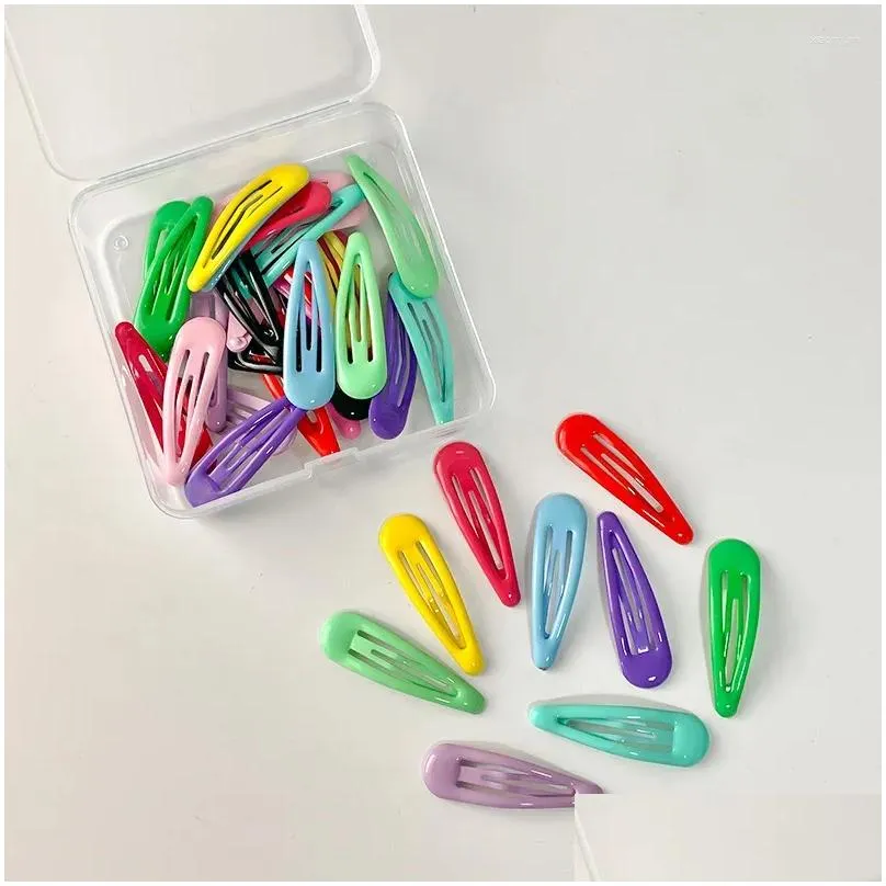 Hair Accessories 10Pcs/Box Mini Clips Child Metal Hairgrip Solid Color Kids Snap Hairpins Baby Barrettes Colorful