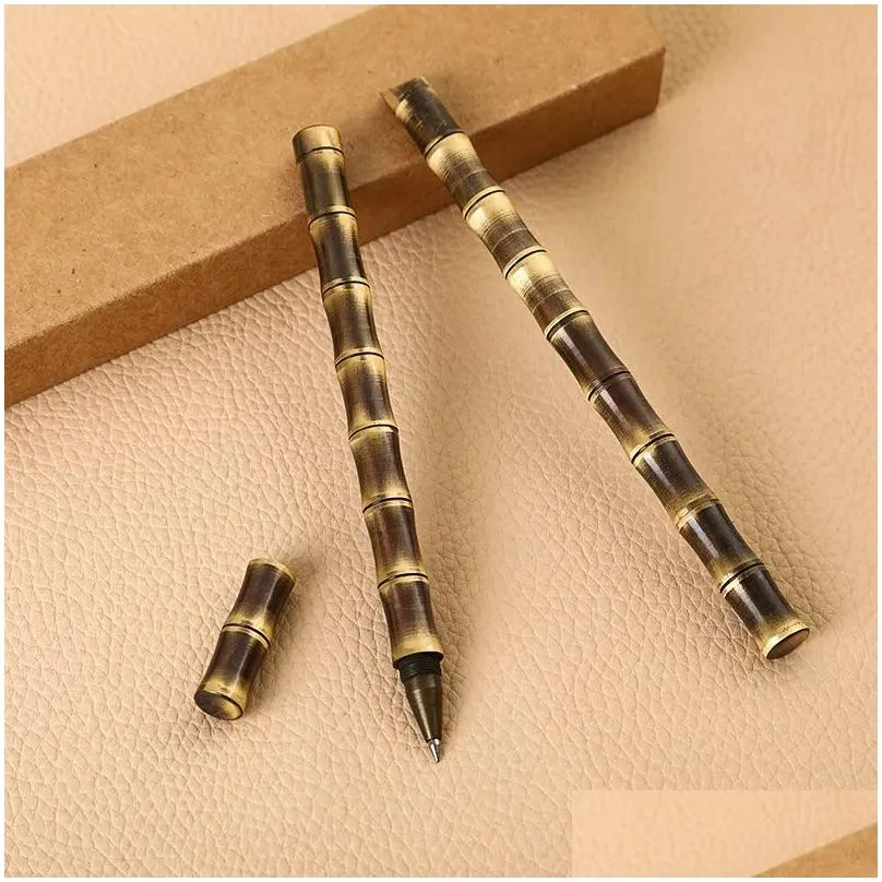 Tools Free Shipping Outdoor Brass Hand Made Pen Bamboo Section Tactical Pen Self Defense Defense Pen Edc,H978