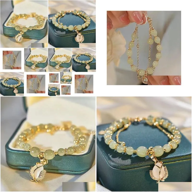 Other Fashion Accessories Step By Natural An Jade Belt Bell Bracelet Female Super Immortal Small Group Light Luxury Twin Friend Drop Otqlo