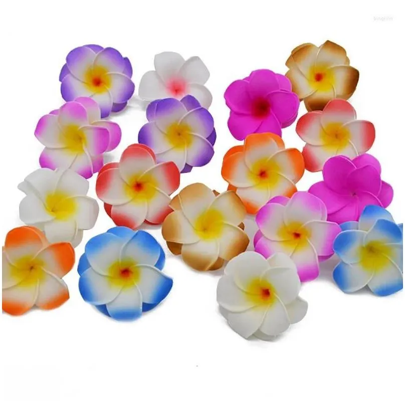 Decorative Flowers 10Pcs 5-9cm Hawaiian Frangipani PE Foam Artificial Flower DIY Headdress Egg Wedding Decoration Party Supplies