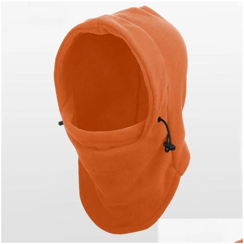 Cycling Caps & Masks Uni Winter Outdoor Riding Motorcycle Neck Gaiter Windproof Fleece Hood Face Scarf Thick Warm Snow Cap Bandana Dro Dhkre