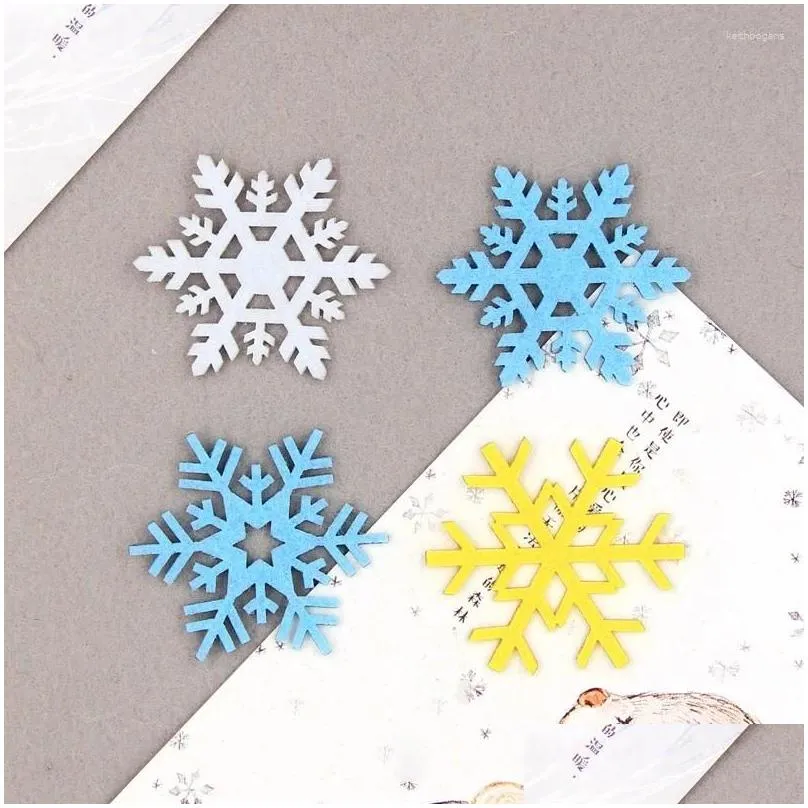 Christmas Decorations 20pcs Glitter Snowflake Tree Pendent Decoration Ornaments Fake Patches DIY Year Garlands Home Crafts