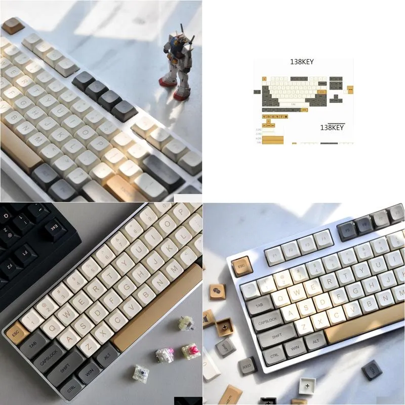 Accessories 138 Keys Dusk Key Cap For MX Switch Mechanical Keyboard XDA Profile PBT Dye Subbed Keycaps MG With 7.0U Spacebar ISO Enter