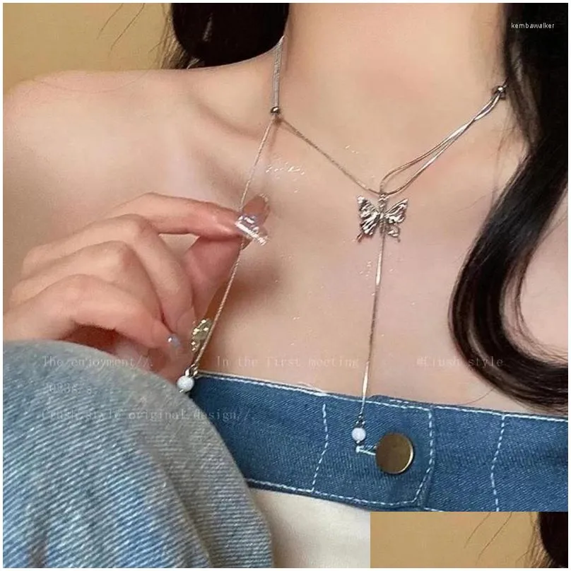 Pendant Necklaces Vintage Choker Necklace Elegant Women`s Tassels Neckchain With Adjustable Length H9ED