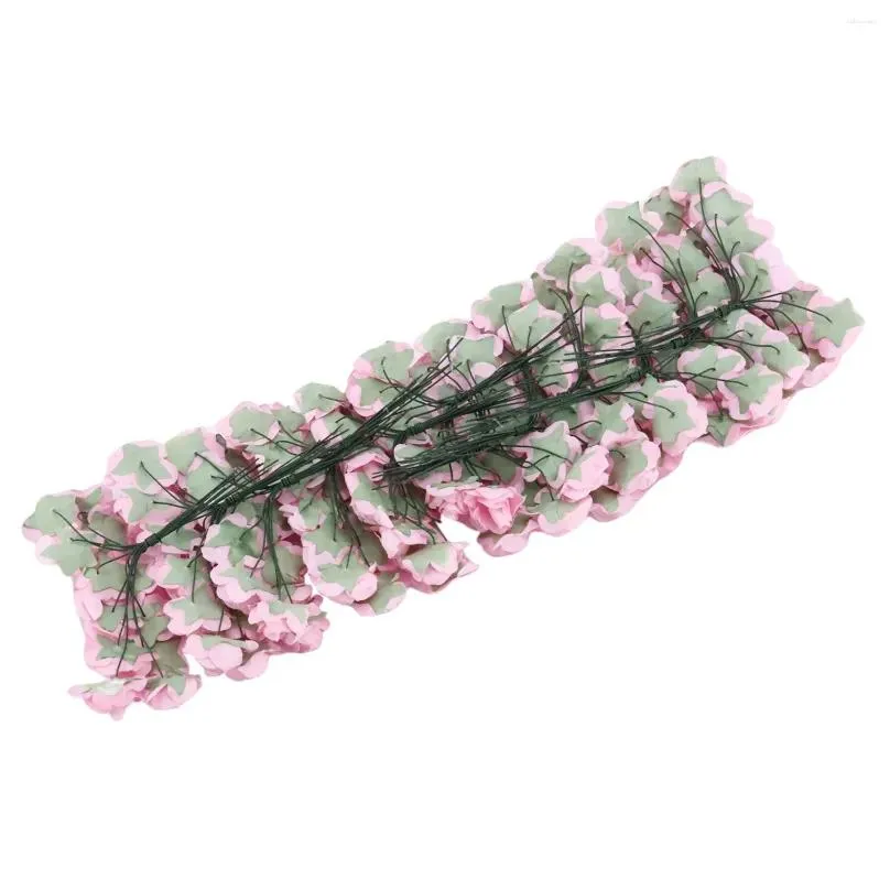 Decorative Flowers 144pcs Mini Petite Paper Artificial Rose Buds DIY Craft Wedding Decor Home Light Pink