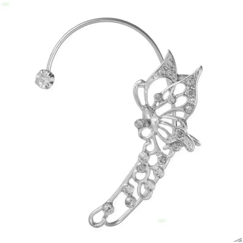 Backs Earrings Single Butterfly-Wrap Non-Pierced Ear Bone Clip For Women NM