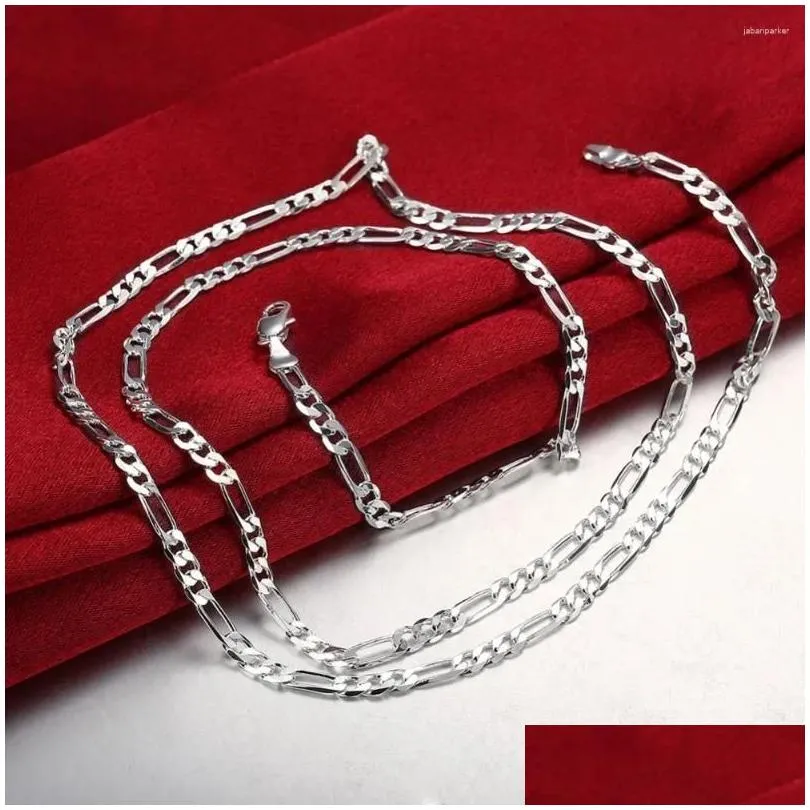 Chains 40-75cm 925 Silver 4mm Figaro Chain Necklace For Women Men Long Hip Hop Jewelry Gift