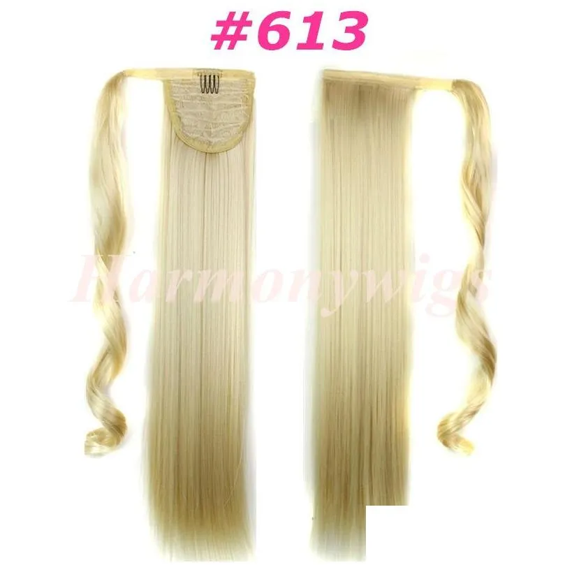 Synthetic Ponytails Clip In On Hair Extensions Pony tail 24inch 120g synthetic straight hair pieces more 13colors Optional