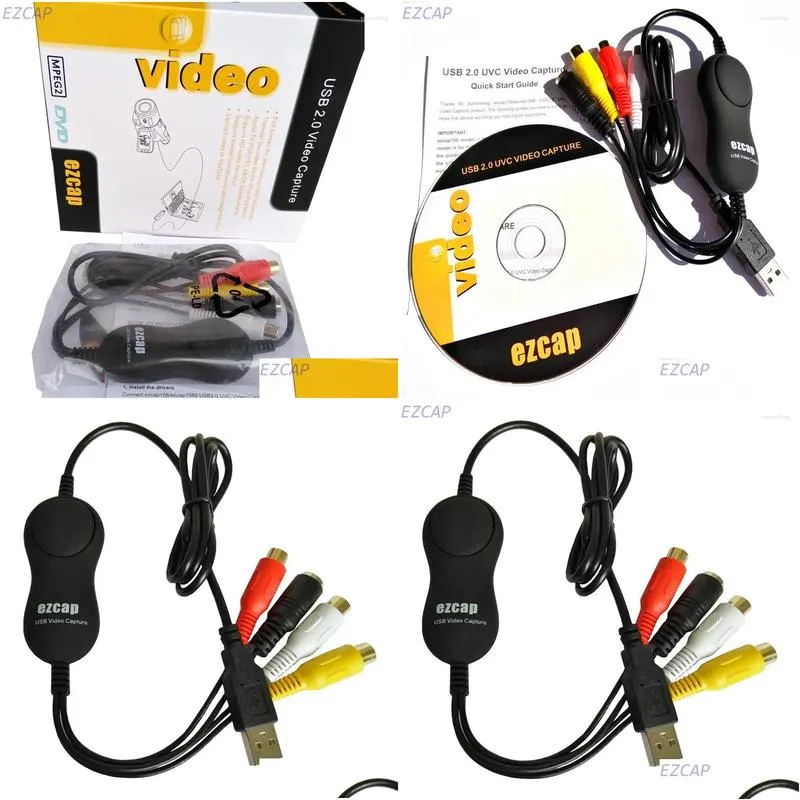 Computer Cables USB2.0 Capture Card Convert Analog Video Audio To Digital MP4 Format For Windows Linux  Android OS With Edit