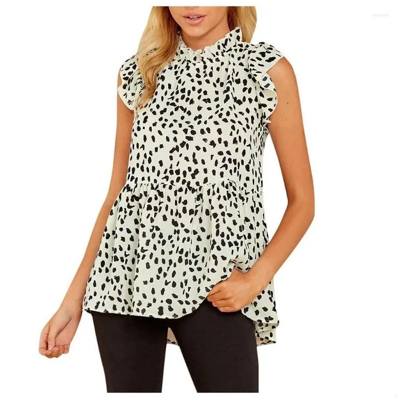 Women`s T Shirts T-shirt Baggy Casual T-shirts Leopard Print Tee-shirt Short-sleeved Outfit All-match Tops Summer Y2k High-neck Sports