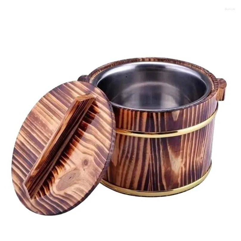 Dinnerware Sets Cask Rice Tofu Bowl Household Barrel Unique Bucket Durable Wooden Practical Creative Sushi Containers