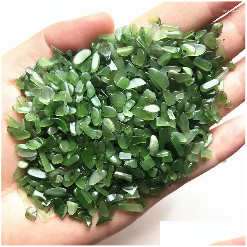Decorative Figurines 2-4mm Natural Green Jasper Jade Stone Polished Reiki Chakra Healing Crystals Quartz 50g