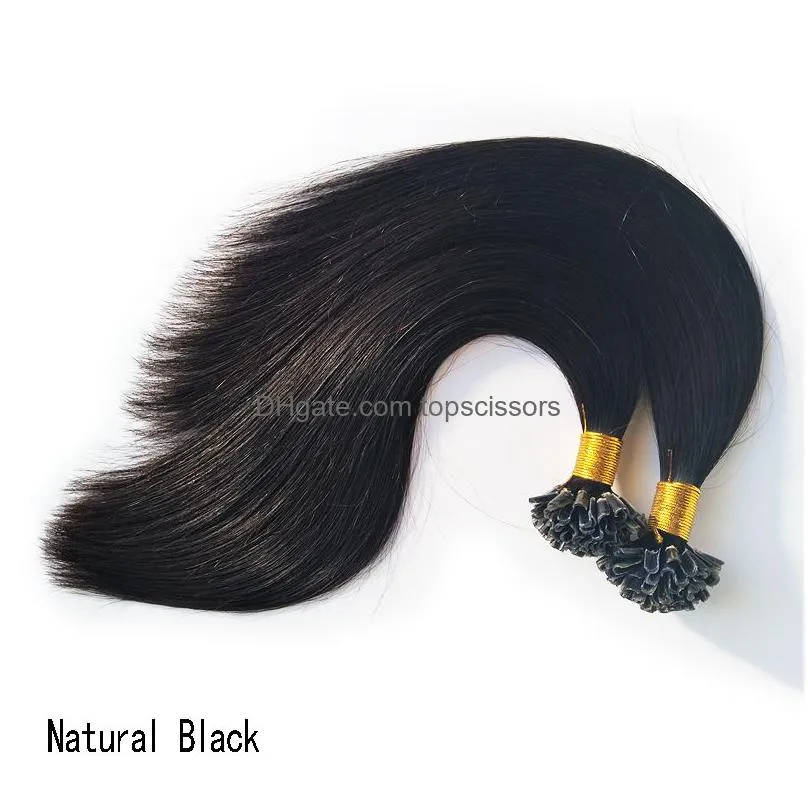 U Tip Pre Bond Hair Extension Keratin Fusion Human Hair Extension Double Drawn Silk Straight Brazilian Remy Hair Nano Ring 100