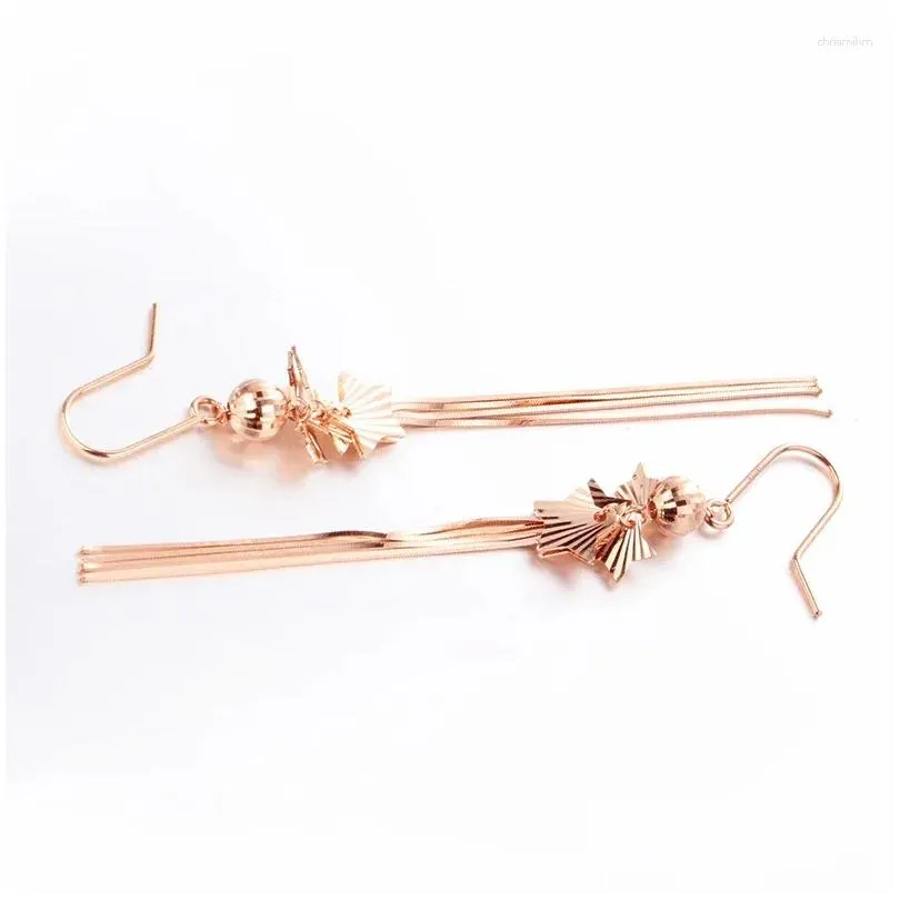 Dangle Earrings 14K Plated Russian 585 Purple Gold Colorful Sweet Snake Bone Star Versatile Women`s Fashion Jewelry