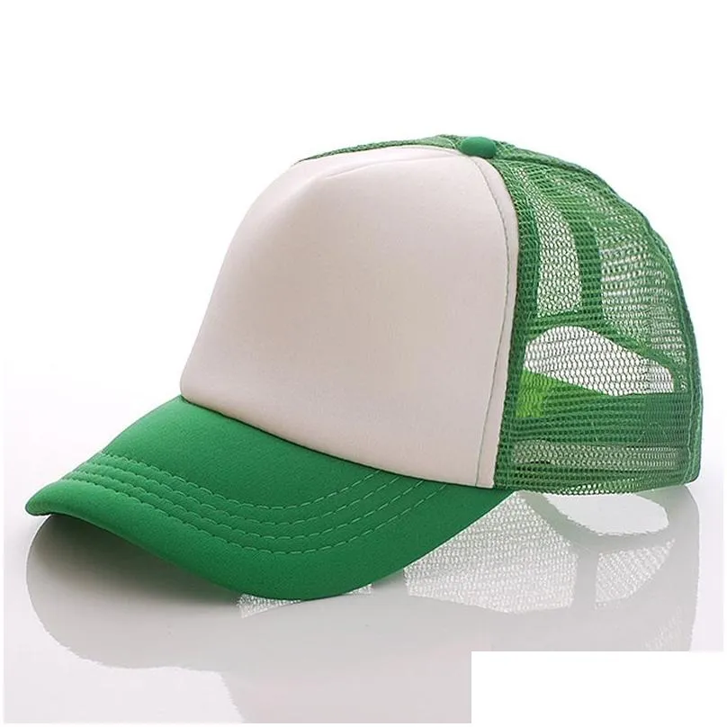 Ball Caps Plain Trucker Hats For Adts Men Women Custom Printing Embroidery Logo 5 Panels Blank Summer Mesh Cap Adjustable Snapback Spo Dhn60