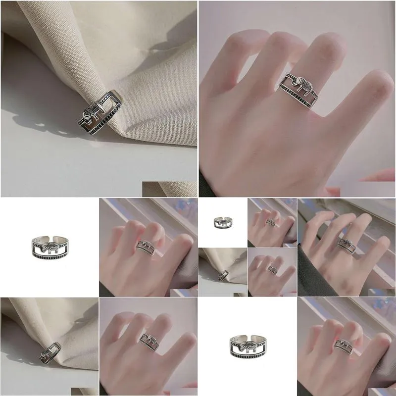New Trendy Elephant Women`s Vintage Silver Plated Index Finger Ring