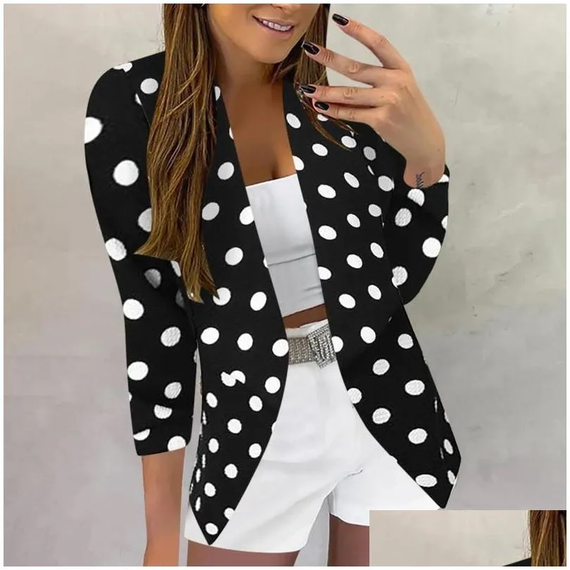 Women`s Suits Women Coat Suit Cardigan Work Office Sets 3/4 Sleeve Jacket Formal