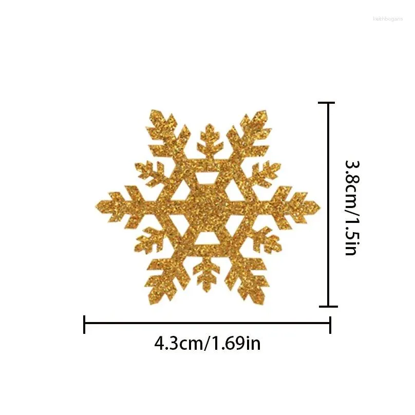 Christmas Decorations 20pcs Glitter Snowflake Tree Pendent Decoration Ornaments Fake Patches DIY Year Garlands Home Crafts