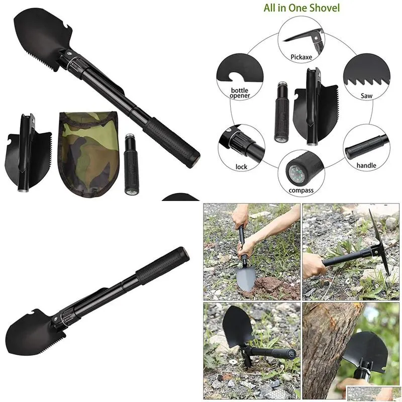 Tools Multifunctional Mini Garden Folding Portable Stainless Steel Shovel Garden Planting Vegetables Digging Shovel Axe Outdoor Tool