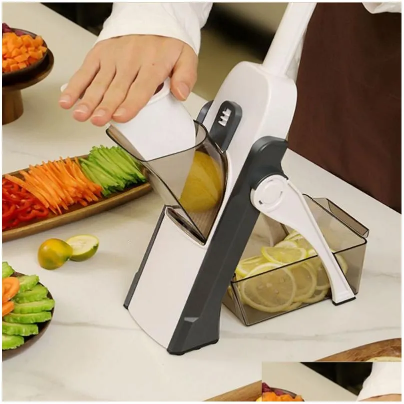 fruit vegetable tools manual cutter 5 in 1 food chopper safe not hurting your hands potato shreds grater lemon slicing slicer kitchen gadg