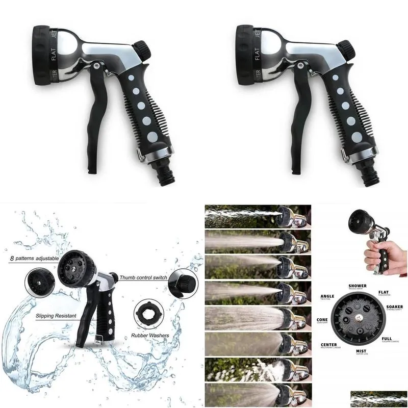 Washer Multifunctional Car Washing Water Gun Metal 8function Adjustable Gaanized Alloy Metal Water Gun