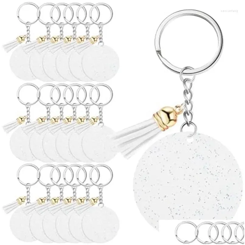 Hooks Acrylic Keychain Blank 1.97 Inch Glitter DIY Tassel