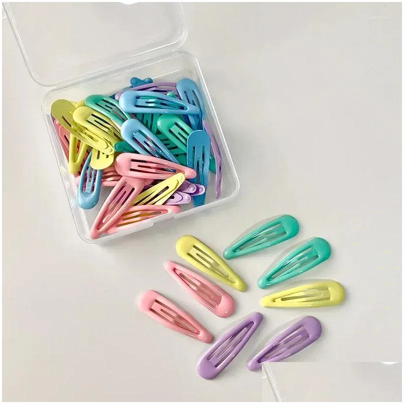 Hair Accessories 10Pcs/Box Mini Clips Child Metal Hairgrip Solid Color Kids Snap Hairpins Baby Barrettes Colorful