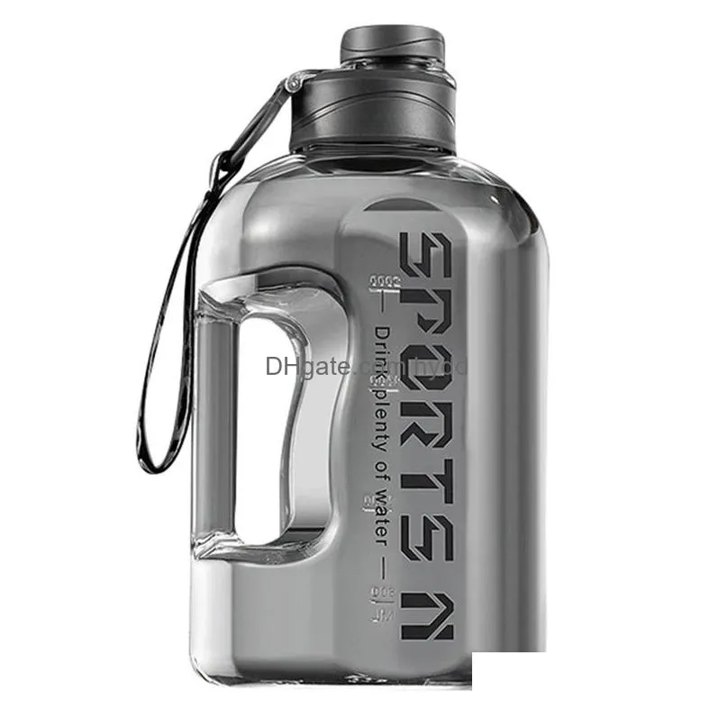 2.7 liter sport water bottle with straw large portable travel bottles for training sport fitness cup with time scale bpa 
