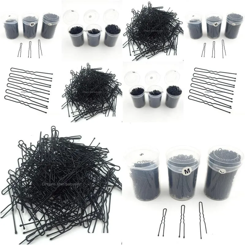 Pins Hair Pins 200 Pcs/Box Hair Braid Clips Ball Tip Metal U Shape Clip In 3 Size Professional Hair Styling Tools Barber Accessories