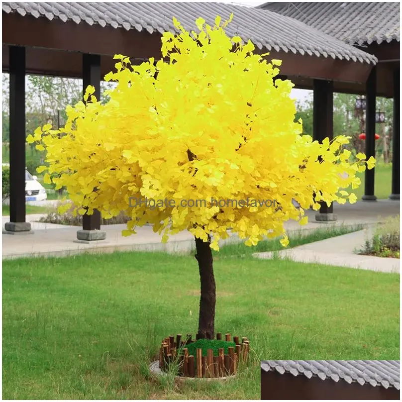 decorative flowers artificial ginkgo tree simulation large indoor and outdoor decoration wedding home garden