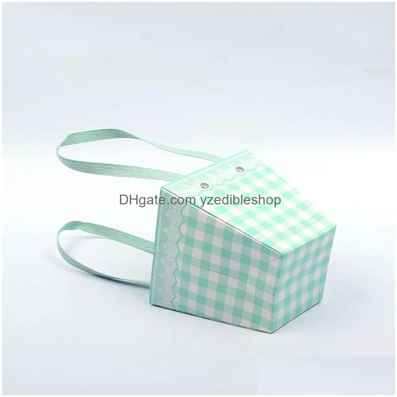 300pcs/lot creative folding flower box with tote portable waterproof florist bouquet packaging case candy snack wrapping basket