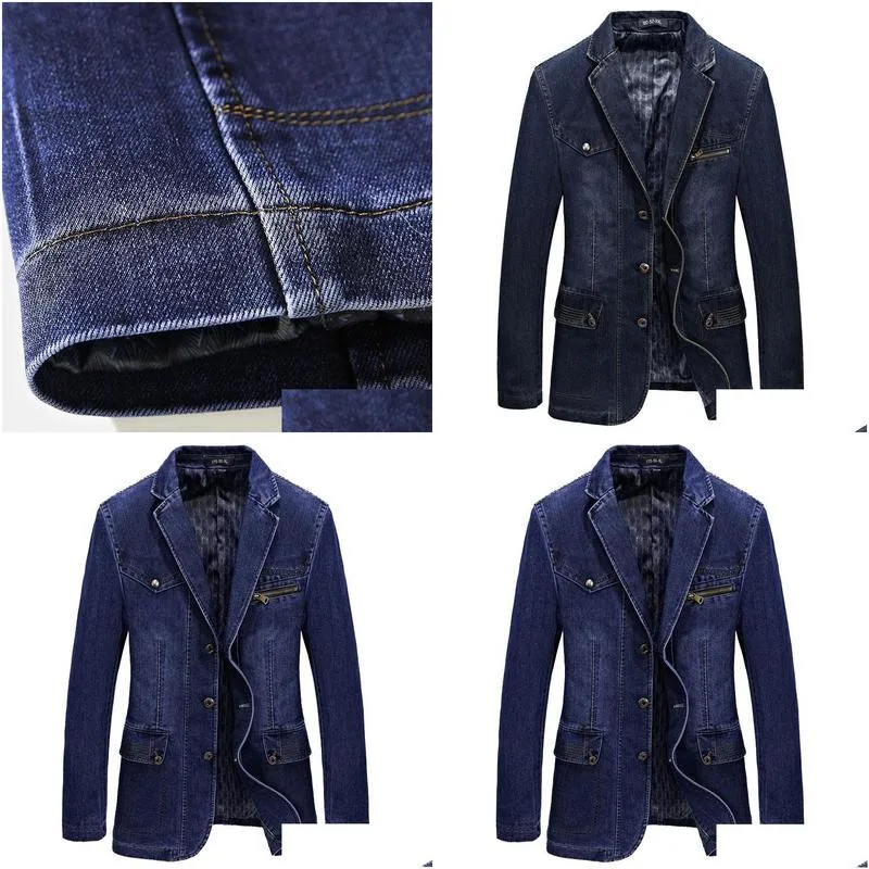 brand mens denim blazer male jacket coat autumn spring slim fat cotton casual suit jackets coat men blazer masculino 3xl 200922