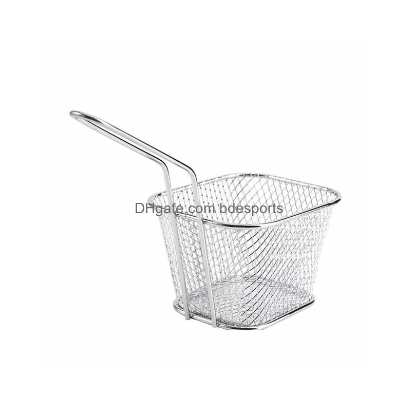 Kitchen Tools French Fries Fry Baskets Stainless Steel Basket Frenchs Friees Frys Basketes Fryer Basket Mini Strainer Serving Food
