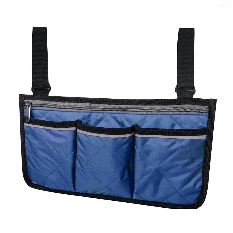 Storage Bags Wheelchair Side Bag With Reflective Strip - Arm Rest Pouch And Drink Wheel Chair Accessories Organizers Water Bottle